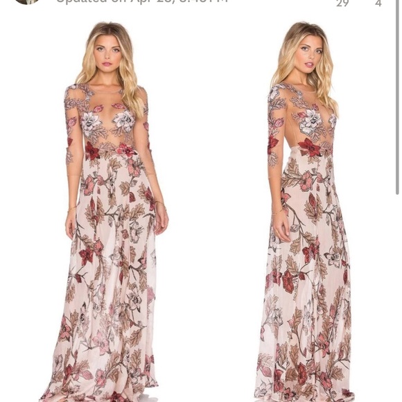 For Love And Lemons Dresses & Skirts - For love and lemons Sierra maxi dress in blush floral. Size XS
